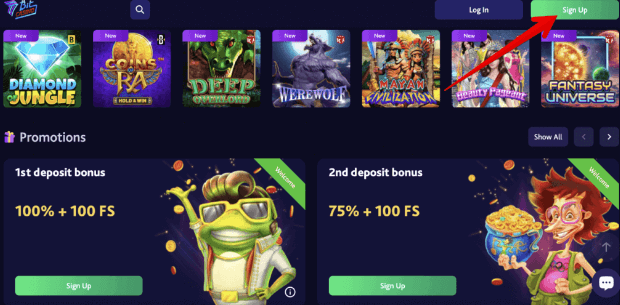 Sign Up button